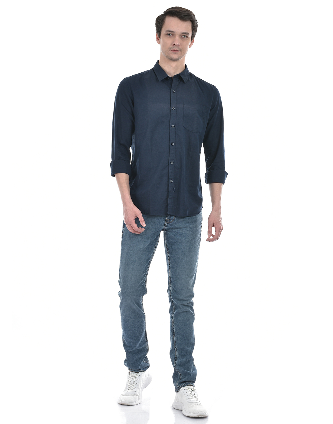 Numero Uno Men Solid Navy Shirt